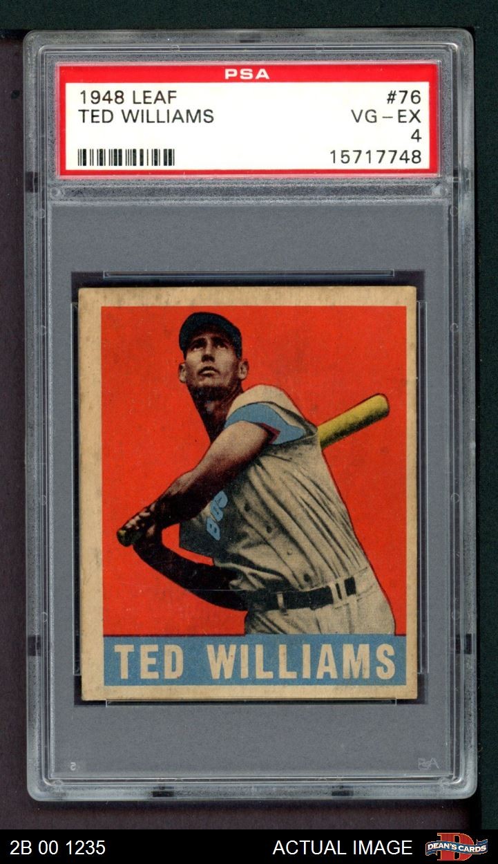 1948 Leaf #76 Ted Williams Red Sox HOF PSA 4 - VG/EX