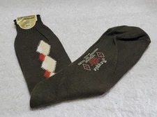 NEW VINTAGE RICHMAN BROTHERS ARGYLE MENS SOCKS BROWN 100% COTTON ROCKABILLY 13