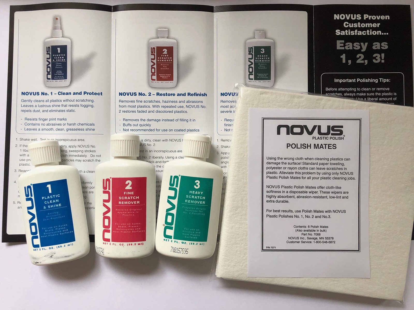 Novus Acrylic Scratch Remover & Cleaner Plastic Polish kit with 6 18 x 17 x 5