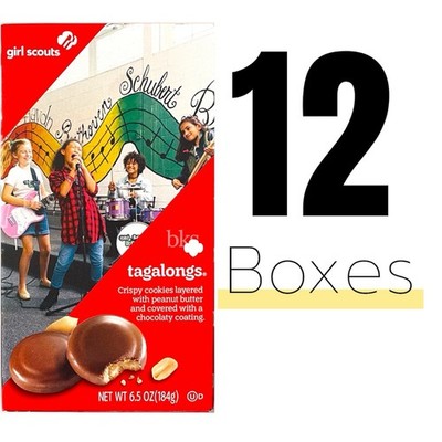 12 Boxes Girl Scouts Cookies Tagalongs Chocolate Peanut Butter Crispy Lot Snack