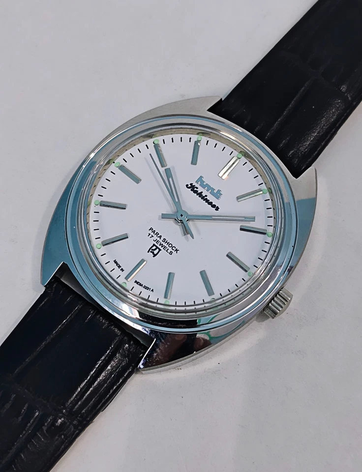Reloj Pulsera HMT-KOHINOOR 17-Joyas Cuerda Manual Para Shock Para Hombre INDIO Foto 4 de 4
