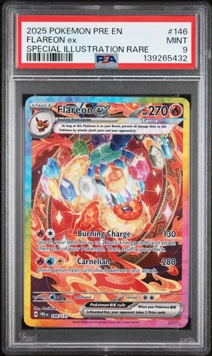 2025 Flareon EX 146/131 Special Illustration Rare Pokemon PSA 9