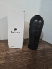 Bacardi 18 Oz Drink Cocktail Shaker Mixer Black with Bat Logo