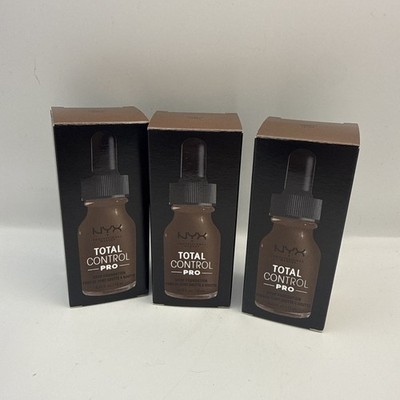   NEW (3-PK) NYX Total Control Pro Drop Foundation TCPDF21 COCOA Brown .43 fl Oz