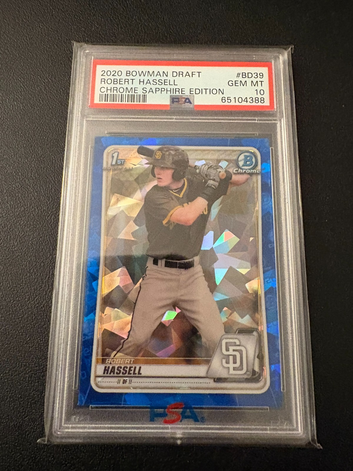 Robert Hassell 2020 Bowman Draft Sapphire 1st PSA 10 #BD-39 Nationals