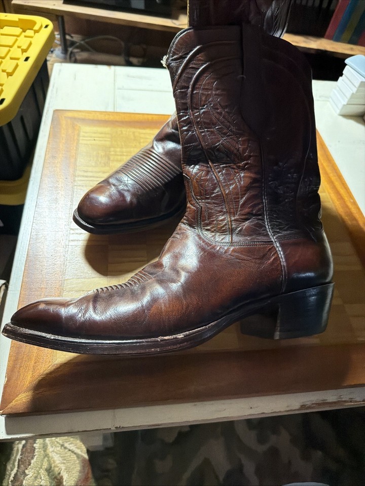 Vintage Lucchese San Antonio 1980 Brown Santini Goat 2083 Size 15-E ...