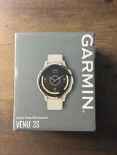 Garmin Venu 3S GPS Smartwatch - 41mm Display - Gold Case, French Gray Band - NEW