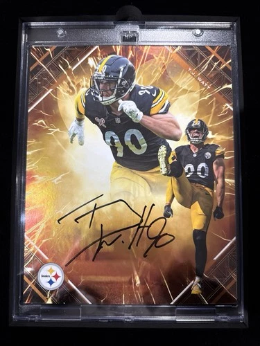 Pittsburgh Steelers TJ WATT Signed Auto Fanatics Emanate Orange /25