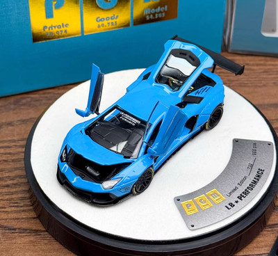 ED PGM 1:64 Blue Aventador LP700-4 LB Round Sports Model Diecast Collect Car 