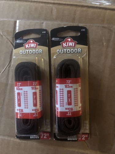 KIWI Shoe Laces Outdoor Round Brown 72 Inches - 1 Pair - Pack of 2