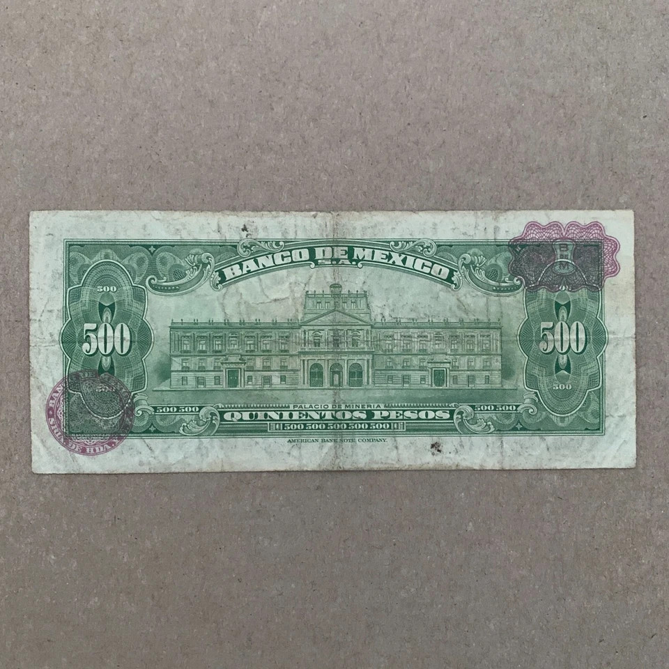 🇲🇽 Billete de 500 pesos de México 1978 en estado bastante bueno moneda mexicana American BC Foto 3 de 4