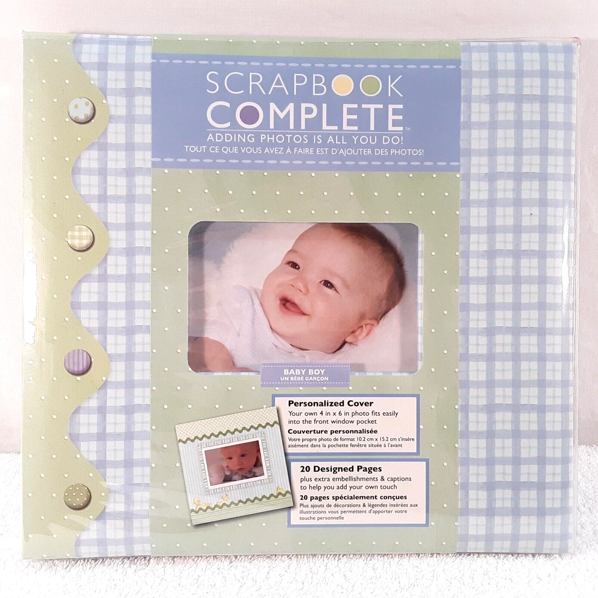 NEW Tapestry C.R. Gibson Scrapbook Complete Blue Baby Boy 12X 12 Photo Album (B)