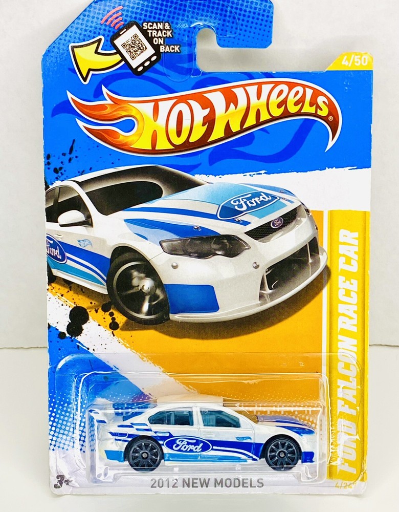 Hot Wheels 2012 New Models FORD FALCON RACE CAR 4/50 White NEW IN BOX Mattel