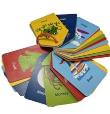 Toddler's Multicolored Flash Cards 26 Cards 52 Word Association Pictures