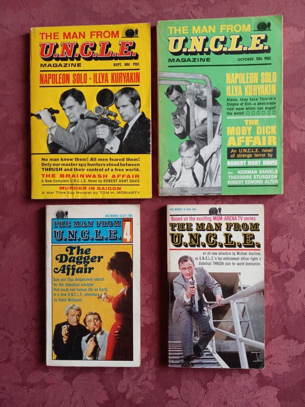 THE MAN FROM U.N.C.L.E. - 4 Vintage Paperback Books (2 digest-sized) - Good Cond