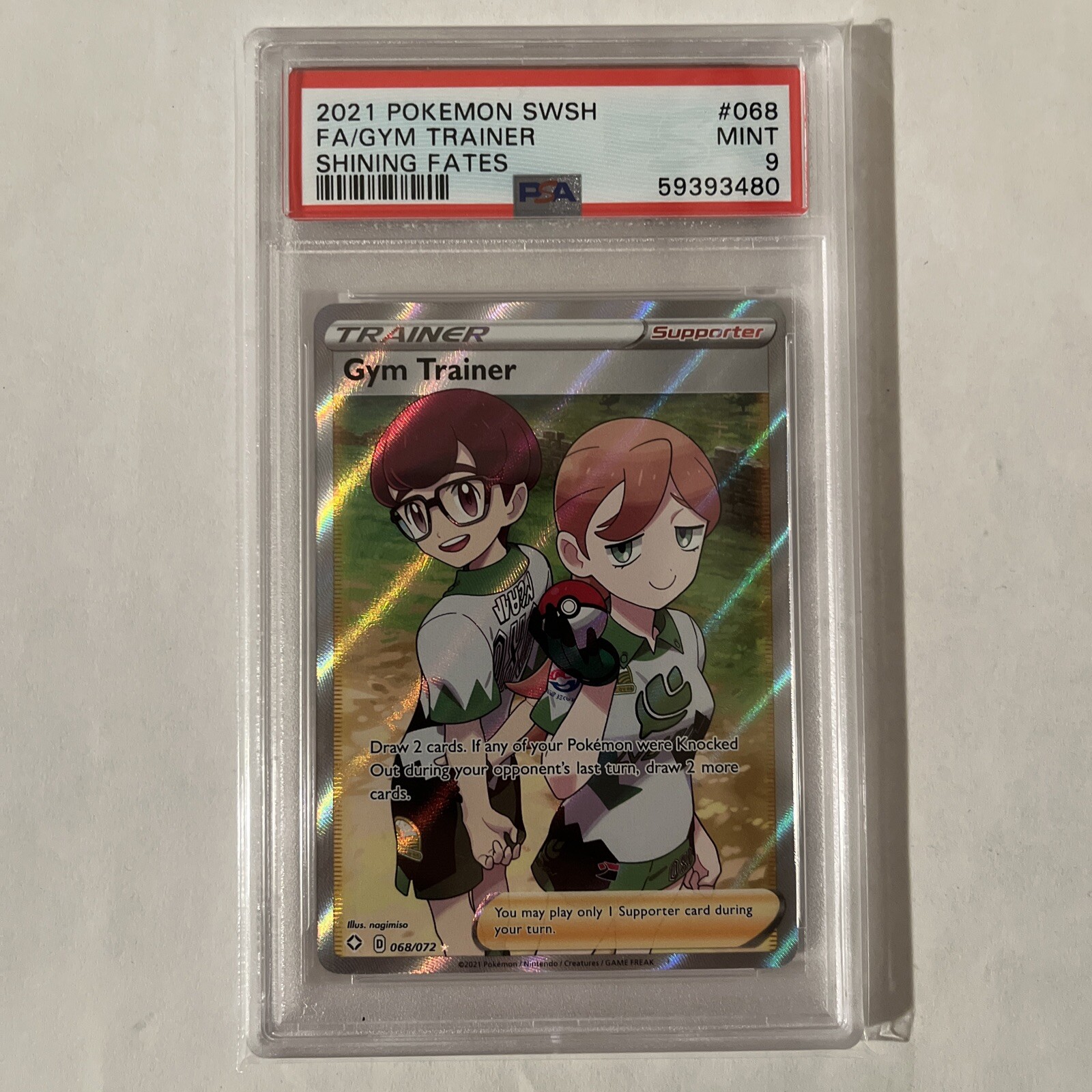 2021 Pokemon SWSH Shining Fates 068/072 Full Art/Gym Trainer PSA 9 MINT