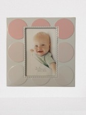 2 Baby Girl Pink/ White Polka Dot Picture Frames 2" X 3"