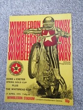 Wimbledon V Exeter Speedway Programme 17/4/75