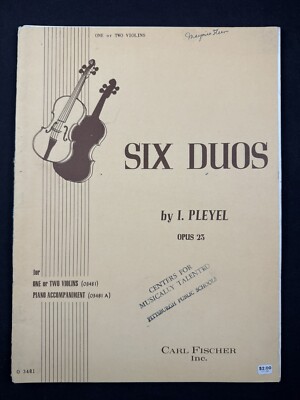 Six Duos by I. Pleyel Opus 23 for One or Two Violins (1902)