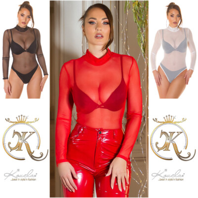 Top Koucla Bodysuit Top Sheer Milax Fashion