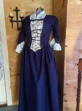 18th century Colonial 4 piece jacket skirt stomacher and lace modesty cloth