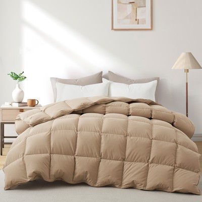 Oversized Down Feather Comforter Moisture-wicking Cozy , King or Queen Blanket