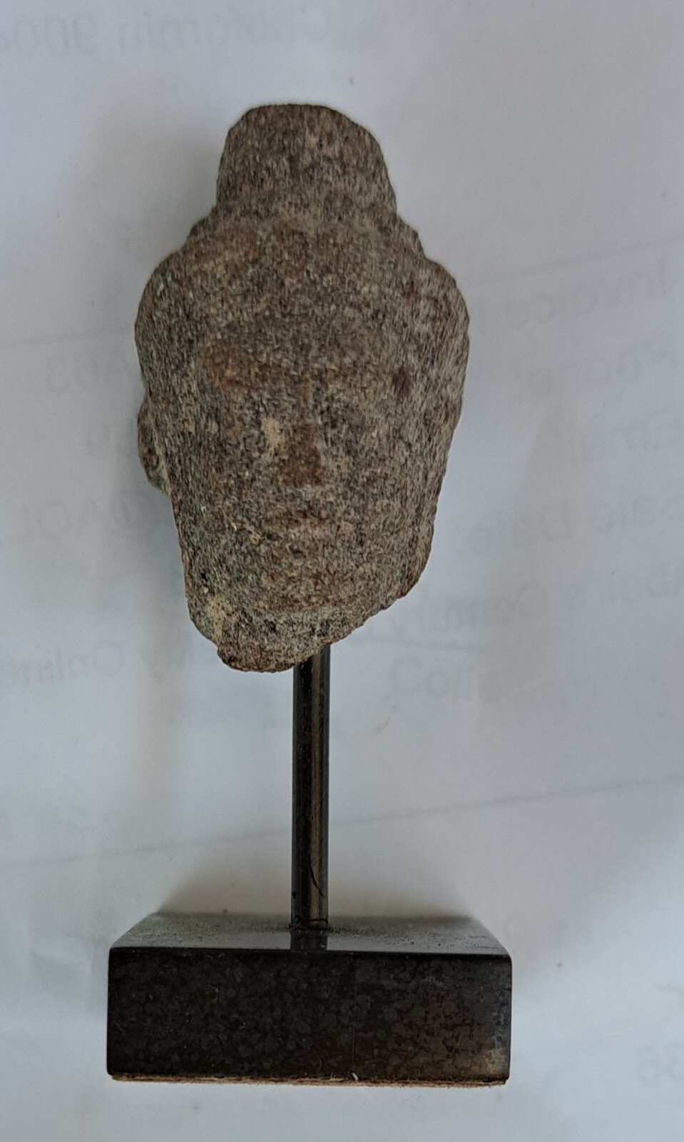 11th/12th C. Angkor Wat Cambodian Stone Sculpture Deity Head