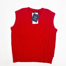 E.L.K Boys Vest Size 12 Red Cable Knit Cotton Vest American Classic