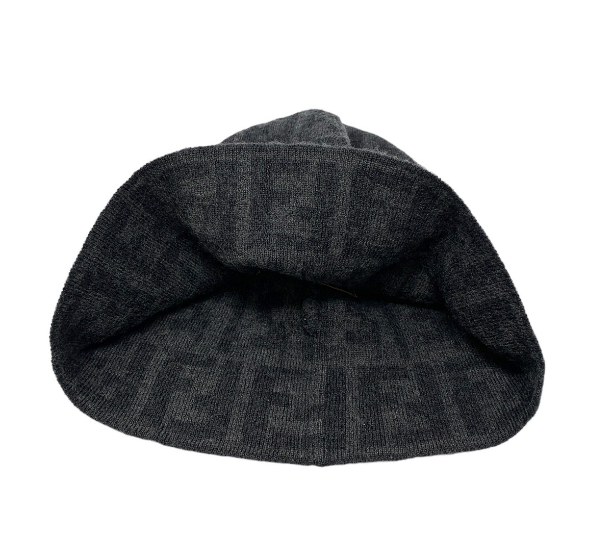 FENDI Vintage Zucca Monogram Knit Beanie #42 Hat Fashion Accessory