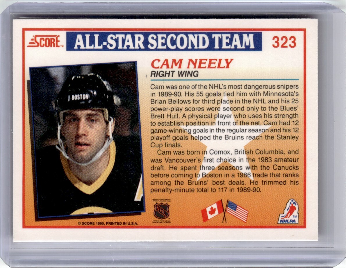 1990-91 Score Hockey Card Cam Neely Boston Bruins #323 | eBay
