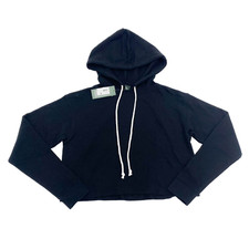 Wild Fable Womens Juniors Size XS Cropped Hoodie Drawstring Black