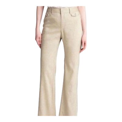 Gap High Rise Baby Boot Cut Linen Blend Trouser Pants, 16