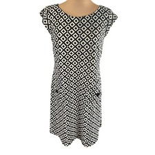 R K Originals SZ S Geometric Print A-Line Shift Dress Retro Mod 60s Twiggy