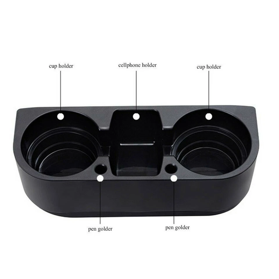 Extensor portavasos de coche organizador automático para bebidas asiento hueco caja de almacenamiento negro Foto 2 de 4