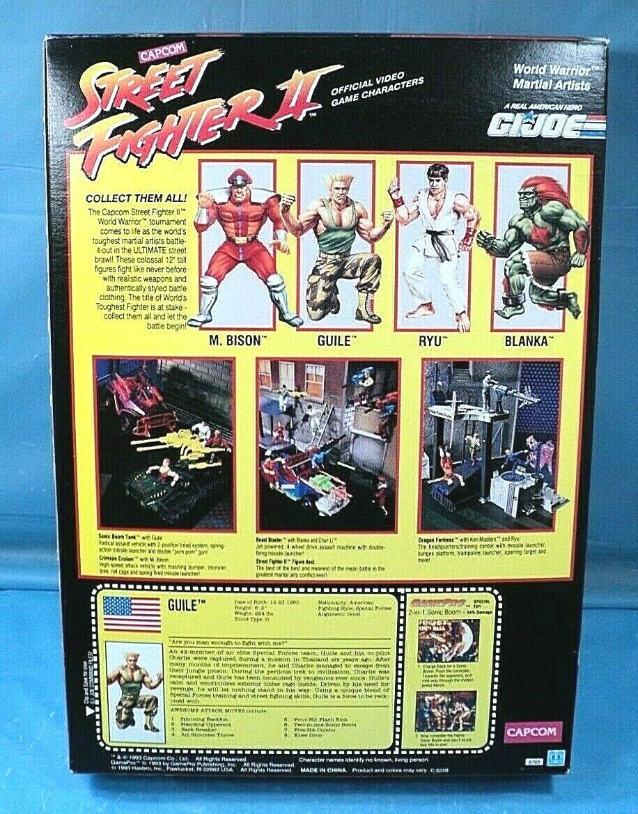 GI Joe 1993 Capcom Hasbro Street Fighter 2 Guile 12 Inch Sealed In Box.