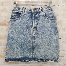 GUESS Georges Marciano Vintage Acid Wash Denim Skirt High Rise Made USA Size 28