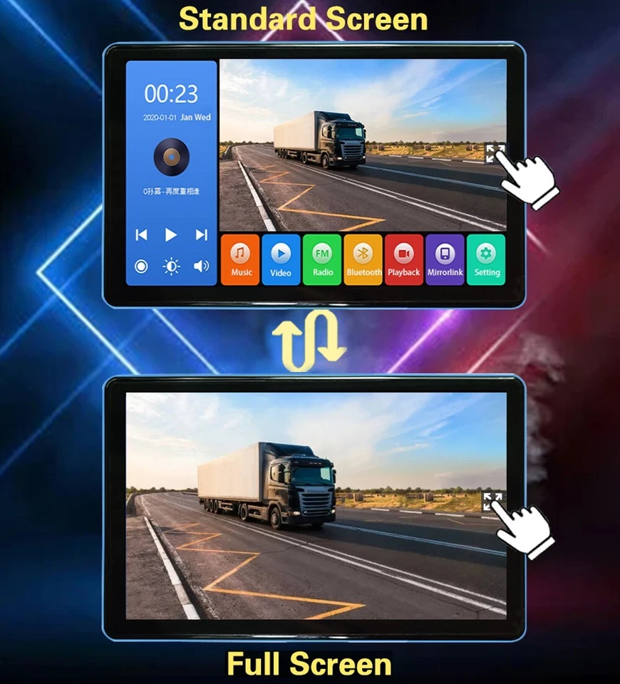 9" Touch Screen DVR Monitor Bluetooth USB Mp5 4PIN 1080P Rear View Camera 9-36v - Image 4 of 4