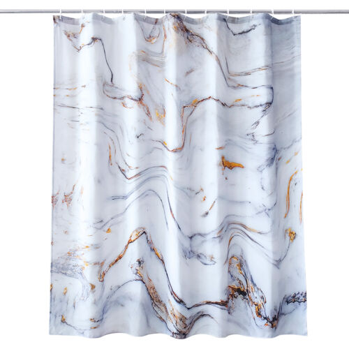 Bathroom Shower Curtain Printed Fabric Modern Designer Waterproof with 12 Hooks - Picture 34 of 34