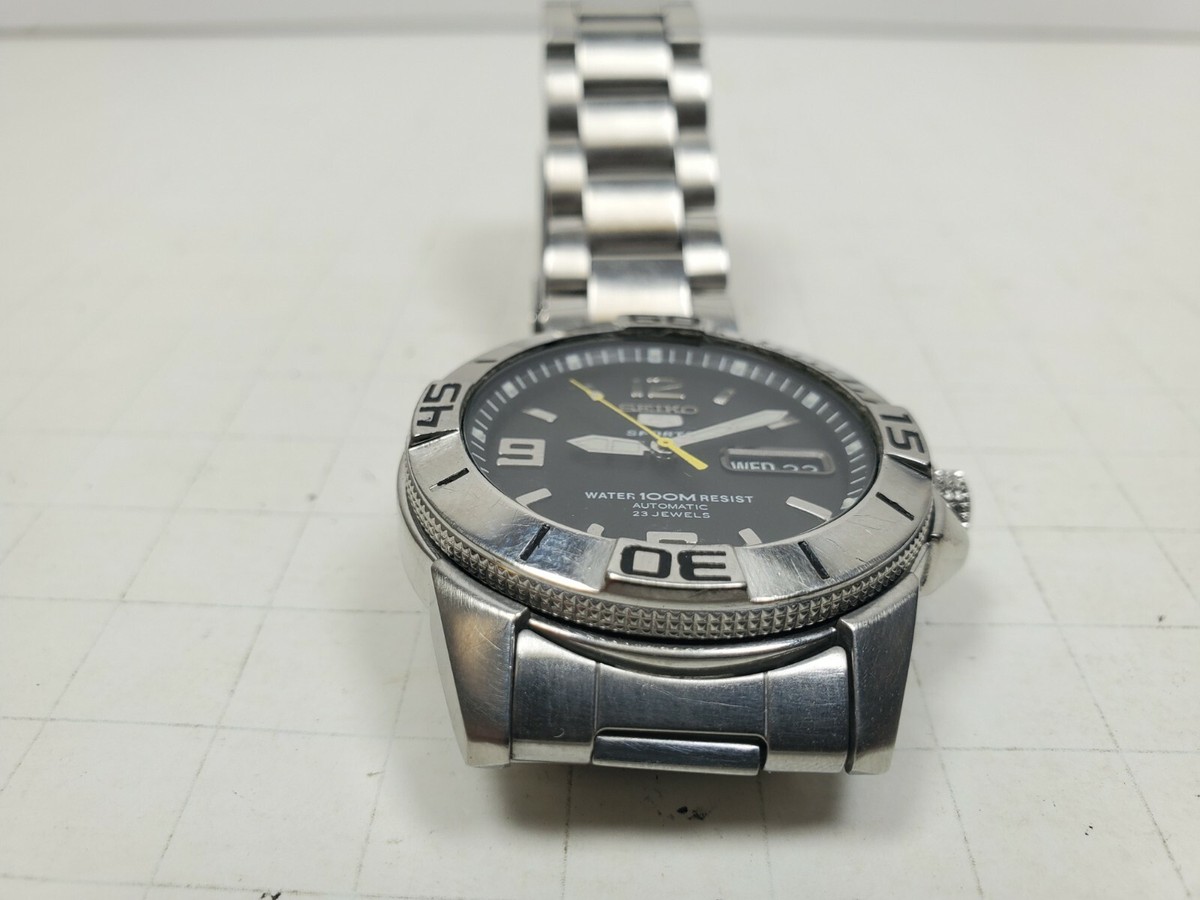 Seiko 5 Sports Day Date Automatic Men's Watch 7S36-02G0 Black | eBay
