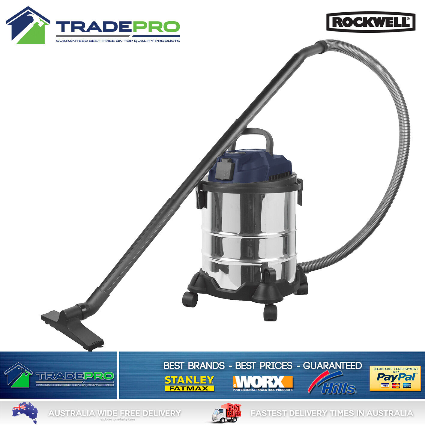 Vacuum Cleaner Wet & Dry Commercial Work Shop 1200W Kit 20L Shop Pro Vac Set - Picture 2 of 6