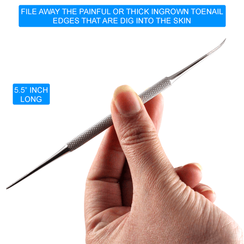 STAINLESS STEEL INGROWN TOENAIL LIFTER NAIL FILE PEDICURE PODIATRIST TOOLS 3 PC - Picture 3 of 8