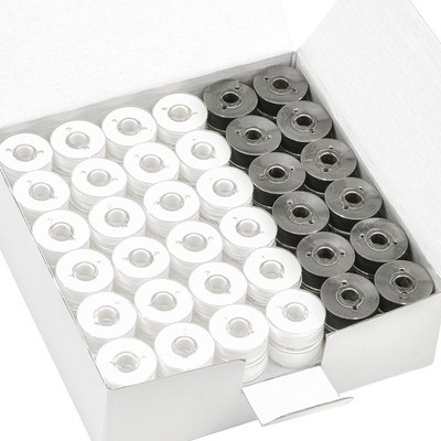 New brothread 144pcs Type L Size SA15596White+48Black Prewound Bobbin Thread