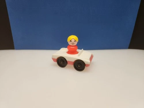 Vintage Fisher-Price Little People Pink Salon Car + Mom