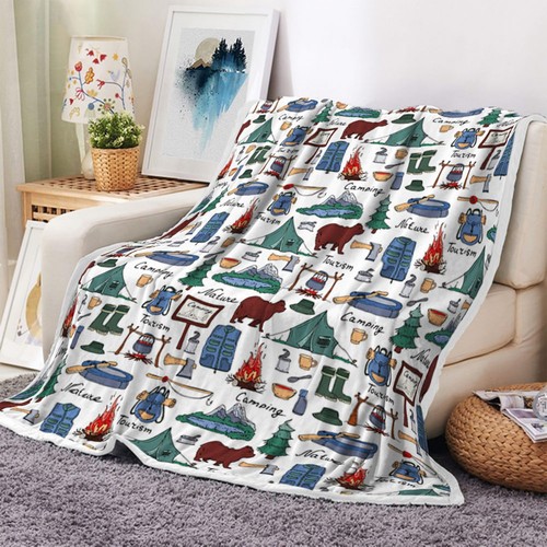 Camper Throw Blanket RV Camper Accessories for Travel Trailers Throw Blanket