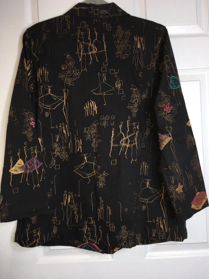 Liz & Me Jacket Colorful Embroidered, Embossed Accents,also Beaded.  Size- 0X - Image 3 of 4