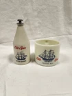 Vintage Old Spice Milk Glass After Shave Bottle & Shaving Mug