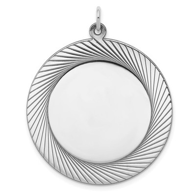 Sterling Silver Round Polished Front Satin Back Disc Charm Pendant Mother Gift