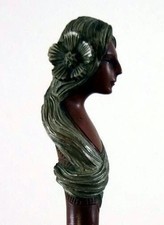 Hand carved design lady wooden walking stick for men women walking cane