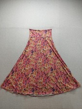 Lularoe Women Flare Skirt M Multicolor Floral Pull On Stretch Breathable Casual
