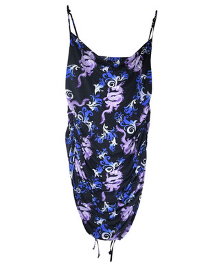 J for Justify 90s Purple Asian Dragon Y2k Body Party Gown Stretch Dress Women XL